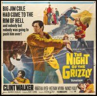 4a601 NIGHT OF THE GRIZZLY 6sh '66 big Clint Walker had come to the rim of Hell & held on!