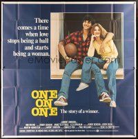 4a606 ONE ON ONE int'l 6sh '77 great image of Robby Benson holding basketball & Annette O'Toole!