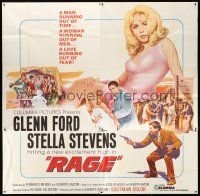 4a618 RAGE 6sh '66 running man Glenn Ford is out of time, sexy Stella Stevens running out of men!