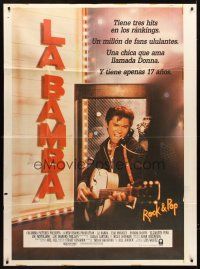 4a702 LA BAMBA Argentinean 43x58 '87 rock and roll, Lou Diamond Phillips as Ritchie Valens!