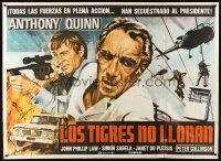 4a722 TARGET OF AN ASSASSIN Argentinean 43x58 '78 cool art of Anthony Quinn, exciting adventure!