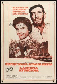 4a730 AFRICAN QUEEN Argentinean R70s montage artwork of Humphrey Bogart & Katharine Hepburn!