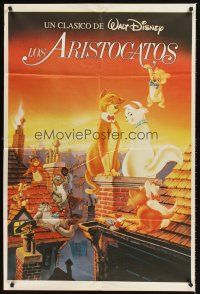 4a740 ARISTOCATS Argentinean R87 Walt Disney feline jazz musical cartoon, art of cast on rooftops!
