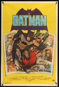 4a745 BATMAN Argentinean R70s DC Comics, great cartoon art of Adam West & Burt Ward w/villains!