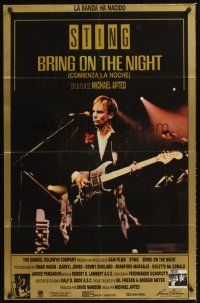 4a757 BRING ON THE NIGHT Argentinean '85 Sting on stage with guitar, directed by Michael Apted!