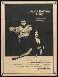 4a844 LENNY Argentinean '74 Dustin Hoffman as Lenny Bruce at microphone w/sexy Valerie Perrine!