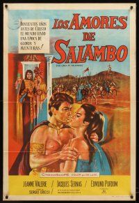 4a850 LOVES OF SALAMMBO Argentinean '62 art of barbarian Edmund Purdom & sexy Jeanne Valerie!