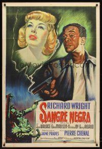 4a855 NATIVE SON Argentinean '50 Sangre Negra, art of Richard Wright & Jean Wallace!