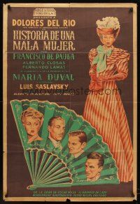 4a876 STORY OF A BAD WOMAN Argentinean '48 cool art of Dolores del Rio & cast!