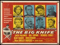 4a012 BIG KNIFE British quad '55 Robert Aldrich, Palance, Lupino, Shelley Winters, Rod Steiger!