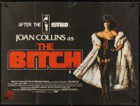 4a013 BITCH British quad '79 sexy barely-dressed Joan Collins in lingerie in title role!