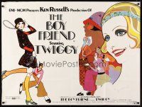 4a016 BOY FRIEND white style British quad '72 cool art of sexy Twiggy, Ken Russell directed!