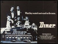 4a024 DINER British quad '82 Barry Levinson, Kevin Bacon, Daniel Stern, Mickey Rourke!