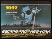 4a028 ESCAPE FROM NEW YORK British quad '81John Carpenter, Kurt Russell as Snake Plissken!