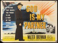4a033 GOD IS MY PARTNER British quad '57 religious Walter Brennan, the miracle on main street!