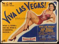 4a055 MEET ME IN LAS VEGAS British quad '56 full-length showgirl Cyd Charisse in skimpy outfit!