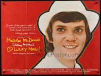 4a064 O LUCKY MAN British quad '73 close up of Malcolm McDowell, directed by Lindsay Anderson!