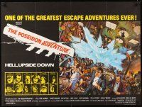4a073 POSEIDON ADVENTURE British quad '72 Gene Hackman & Stella Stevens escaping by Mort Kunstler!