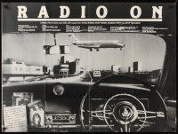 4a075 RADIO ON British quad '80 cool black & white car interior image + airplane!