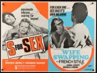 4a080 S FOR SEX/WIFE SWAPPING British quad '70s French sexploitation double-bill!