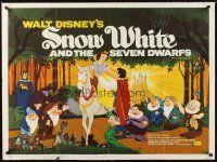 4a087 SNOW WHITE & THE SEVEN DWARFS British quad R70s Walt Disney animated cartoon fantasy classic!