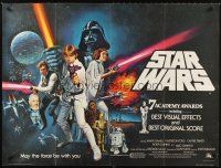 4a092 STAR WARS British quad '78 George Lucas classic sci-fi epic, great art by Tom Chantrell!