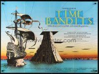 4a104 TIME BANDITS British quad '81 John Cleese, Sean Connery, art by director Terry Gilliam!