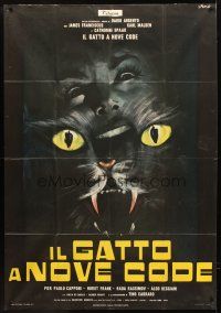 4a214 CAT O' NINE TAILS Italian 1p '71 Dario Argento's Il Gatto a Nove Code, different horror art!
