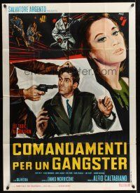 4a217 COMANDAMENTI PER UN GANGSTER Italian 1p '68 Alfio Caltabiano, cool art by Tino Avelli!