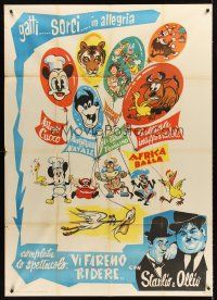 4a240 GATTI SORCI IN ALLEGRIA/VI FAREMO RIDERE Italian 1p '61 Laurel & Hardy plus cartoons!