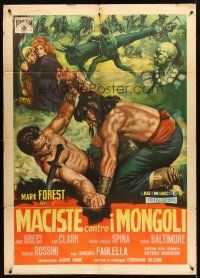 4a252 HERCULES AGAINST THE MONGOLS Italian 1p '63 different art of Mark Forest as Maciste!