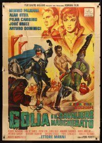 4a251 HERCULES & THE MASKED RIDER Italian 1p '63 Piero Pierotti's Golia il cavalier mascherato