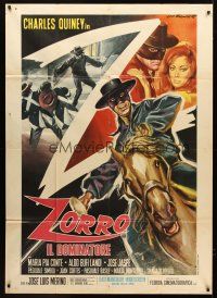 4a273 LA ULTIMA AVENTURA DEL ZORRO Italian 1p '69 cool art of the masked hero by Ezio Tarantelli!