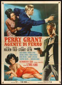 4a299 PERRY GRANT AGENTE DI FERRO Italian 1p '66 art of Peter Holden & Marilu Tolo by Piovano!