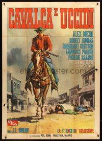 4a314 RIDE & KILL Italian 1p '64 cool spaghetti western art of cowboy on horse by Renato Casaro!