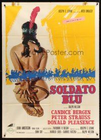 4a325 SOLDIER BLUE Italian 1p '70 different artwork of naked & bound Native American woman!