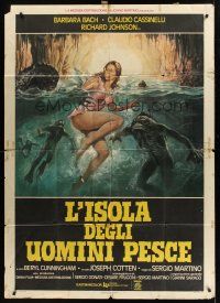 4a326 SOMETHING WAITS IN THE DARK Italian 1p '78 cool art of sexy girl being attacked by monsters!