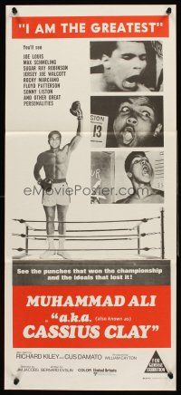 4b125 A.K.A. CASSIUS CLAY Aust daybill '70 heavyweight champion boxer Muhammad Ali in the ring!