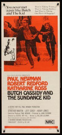 4b156 BUTCH CASSIDY & THE SUNDANCE KID Aust daybill R70s Paul Newman, Robert Redford, Katharine Ross