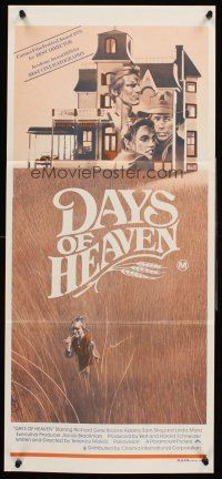 4b187 DAYS OF HEAVEN Aust daybill '78 Richard Gere, Brooke Adams, completely different artwork!