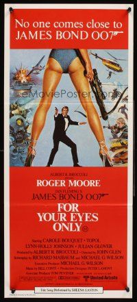 4b218 FOR YOUR EYES ONLY Aust daybill '81 no one comes close to Roger Moore as James Bond 007!