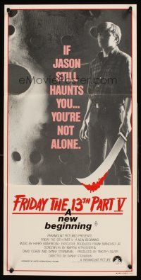 4b223 FRIDAY THE 13th PART V Aust daybill '85 A New Beginning, cool completely different image!