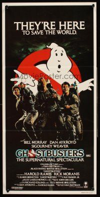 4b232 GHOSTBUSTERS Aust daybill '84 Bill Murray, Aykroyd & Harold Ramis are here to save the world
