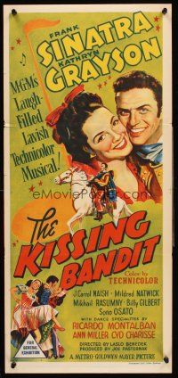 4b278 KISSING BANDIT Aust daybill '48 wonderful stone litho of Frank Sinatra & Kathryn Grayson!