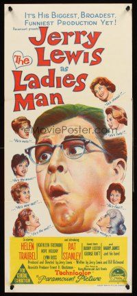 4b279 LADIES' MAN Aust daybill '61 girl-shy upstairs-man-of-all-work Jerry Lewis screwball comedy!