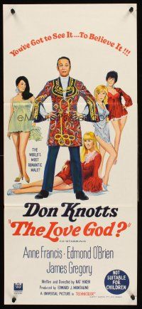 4b291 LOVE GOD Aust daybill '69 Don Knotts is the world's most romantic male with sexy babes!