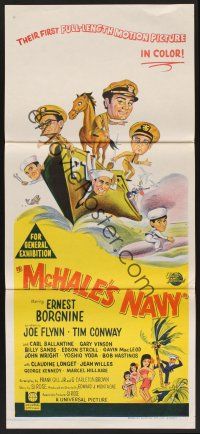 4b304 McHALE'S NAVY Aust daybill '64 great stone litho of Ernest Borgnine & Tim Conway!