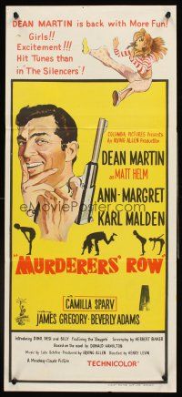 4b312 MURDERERS' ROW Aust daybill '66 stone litho of Dean Martin as Matt Helm & sexy Ann-Margret!