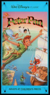 4b335 PETER PAN Aust daybill R92 Walt Disney animated cartoon fantasy classic, great image!