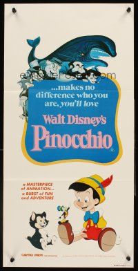 4b337 PINOCCHIO Aust daybill R82 Disney classic cartoon about a wooden boy who wants to be real!